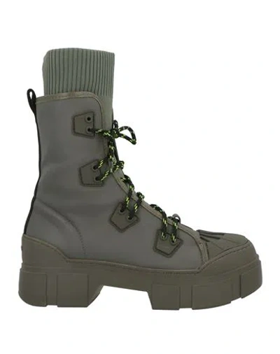 Vic Matie Vic Matiē Woman Ankle Boots Military Green Size 7 Textile Fibers