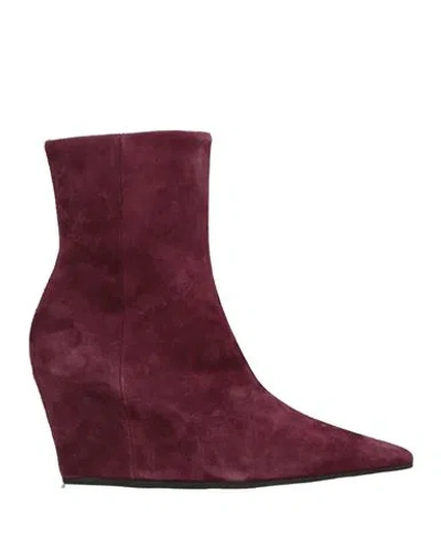Vic Matie Vic Matiē Woman Ankle Boots Plum Size 6 Leather In Purple