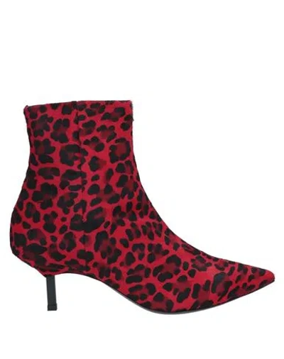 Vic Matie Vic Matiē Woman Ankle Boots Red Size 7 Leather