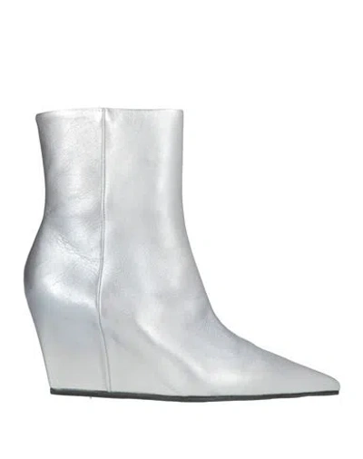 Vic Matie Vic Matiē Woman Ankle Boots Silver Size 10 Leather