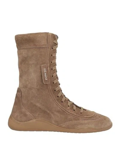 Vic Matie Vic Matiē Woman Ankle Boots Taupe Size 9 Leather In Gray