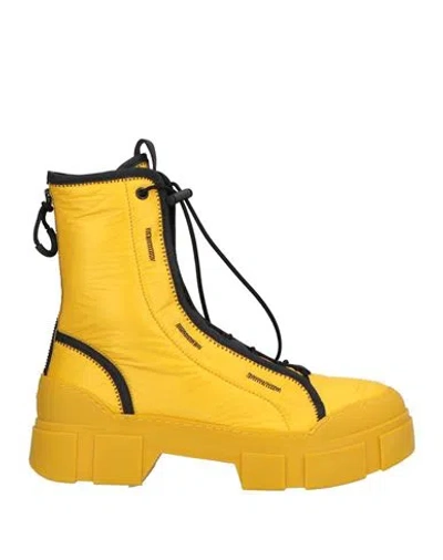 Vic Matie Vic Matiē Woman Ankle Boots Yellow Size 9 Textile Fibers In Yellow