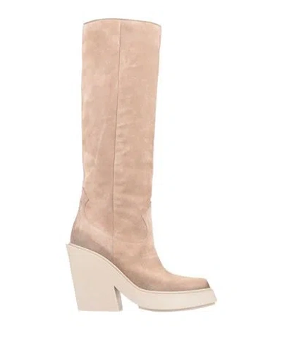 Vic Matie Vic Matiē Woman Boot Beige Size 7 Leather In Neutral
