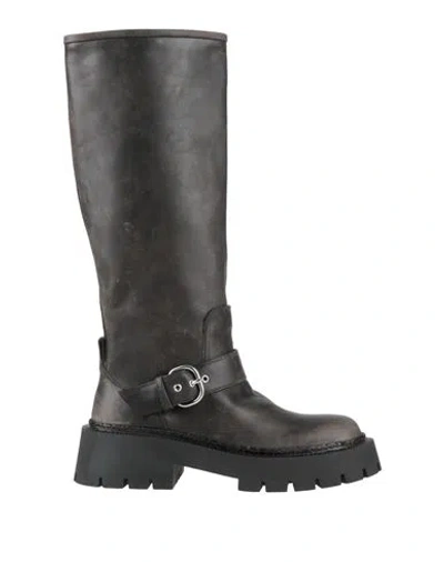 Vic Matie Vic Matiē Woman Boot Charcoal Size 10 Leather In Black