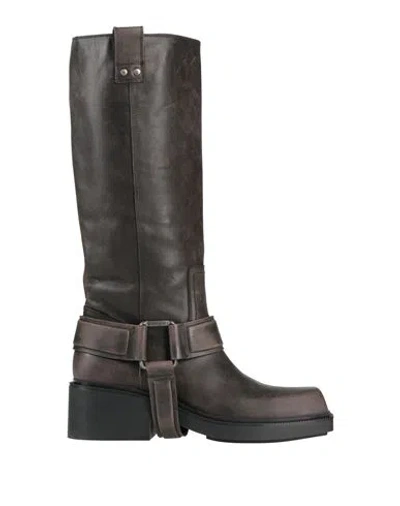 Vic Matie Vic Matiē Woman Boot Charcoal Size 9 Leather In Brown