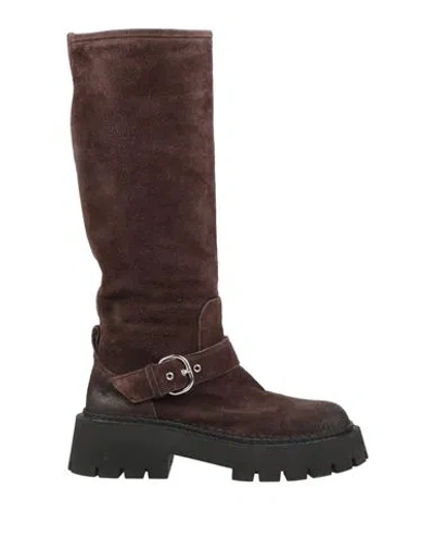 Vic Matie Vic Matiē Woman Boot Chocolate Brown Size 8 Leather In Multi