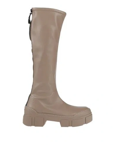 Vic Matie Vic Matiē Woman Boot Taupe Size 8 Leather In Grey