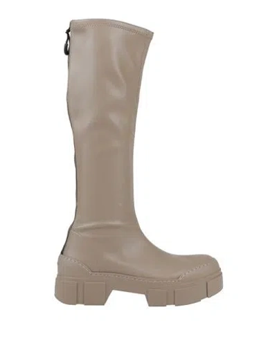 Vic Matie Vic Matiē Woman Boot Taupe Size 8 Textile Fibers In Grey