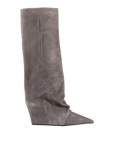 Vic Matie Vic Matiē Woman Boot Grey Size 10 Leather In Gray