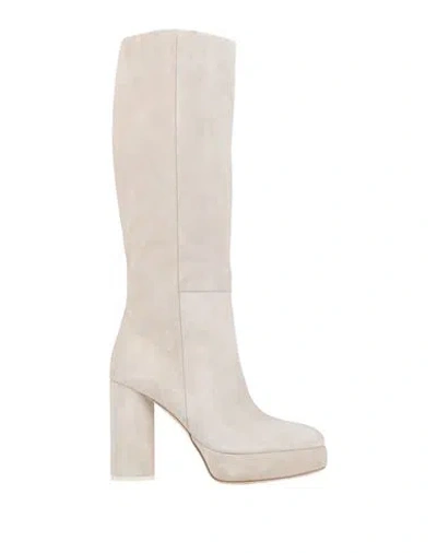 Vic Matie Vic Matiē Woman Boot Light Grey Size 7 Leather In Gray
