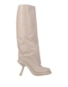 Vic Matie Vic Matiē Woman Boot Taupe Size 8.5 Leather In Gray