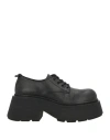 Vic Matie Vic Matiē Woman Lace-up Shoes Black Size 10 Leather In Black