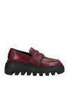 Vic Matie Vic Matiē Woman Loafers Burgundy Size 6.5 Soft Leather In Red