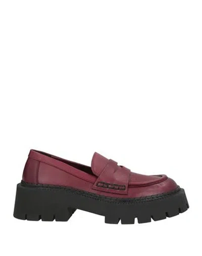 Vic Matie Vic Matiē Woman Loafers Burgundy Size 9 Leather In Red