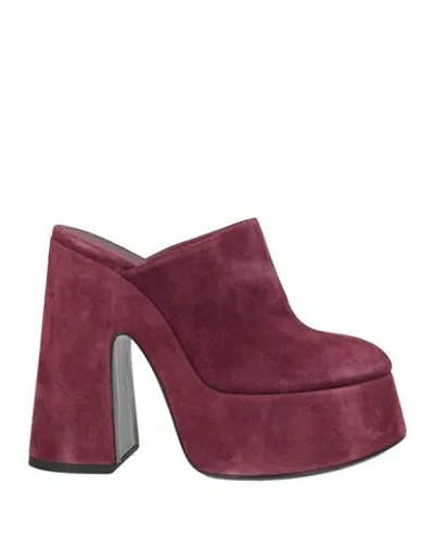Vic Matie Vic Matiē Woman Mules & Clogs Burgundy Size 7 Leather In Red
