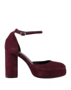 Vic Matie Vic Matiē Woman Pumps Burgundy Size 7.5 Leather In Red