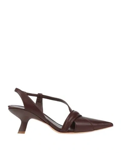 Vic Matie Vic Matiē Woman Pumps Chocolate Brown Size 8 Leather In Brown