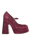 Vic Matie Vic Matiē Woman Pumps Plum Size 8 Leather In Purple