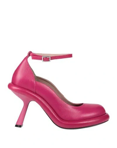 Vic Matie Vic Matiē Woman Pumps Magenta Size 7 Leather In Red