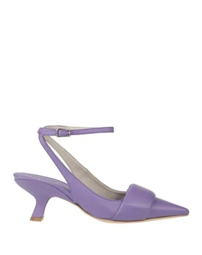 Vic Matie Vic Matiē Woman Pumps Purple Size 7 Leather