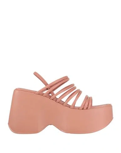 Vic Matie Vic Matiē Woman Sandals Antique Rose Size 11 Leather In Pink