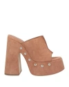 VIC MATIE VIC MATIĒ WOMAN SANDALS LIGHT BROWN SIZE 8 LEATHER