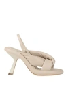 Vic Matie Vic Matiē Woman Sandals Beige Size 6.5 Leather In Neutral