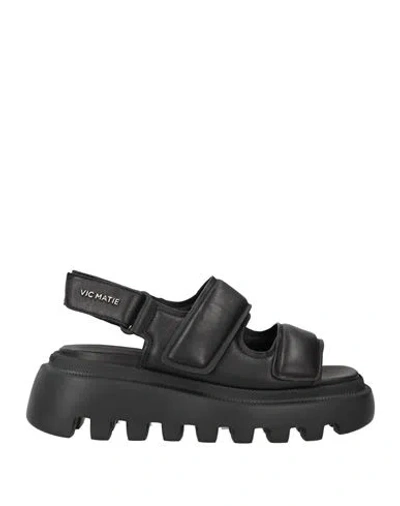 Vic Matie Vic Matiē Woman Sandals Black Size 10 Leather