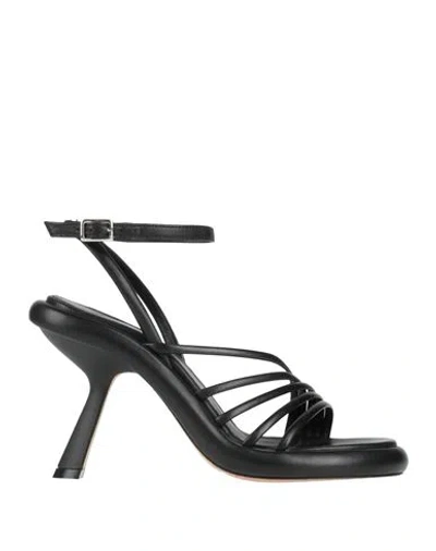 Vic Matie Strappy Leather Sandals In Black