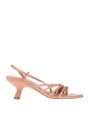Vic Matie Slash Sandals In Soft Pink Nappa In Pink