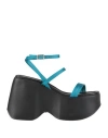 Vic Matie Vic Matiē Woman Sandals Deep Teal Size 7 Textile Fibers In Blue