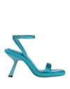 Vic Matie Vic Matiē Woman Sandals Deep Teal Size 7.5 Textile Fibers In Green