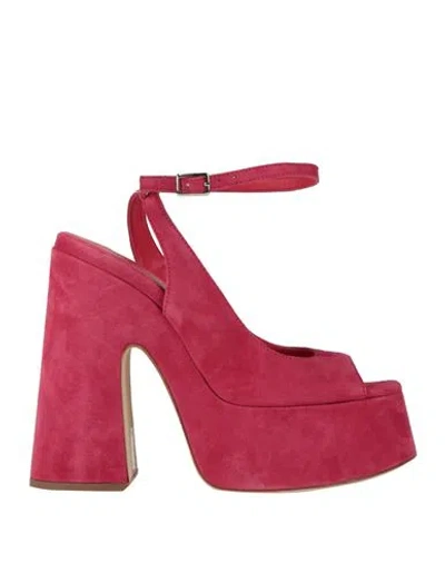 Vic Matie Vic Matiē Woman Sandals Fuchsia Size 8 Leather In Pink