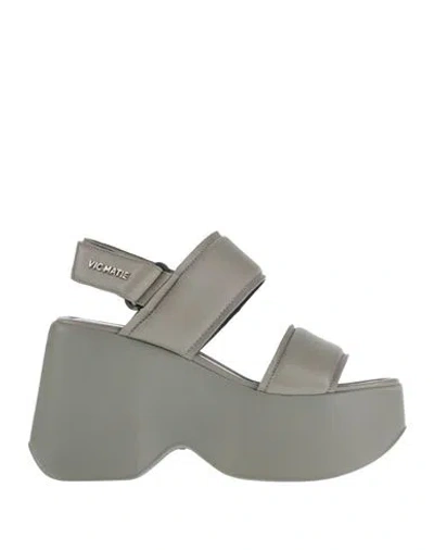 Vic Matie Vic Matiē Woman Sandals Grey Size 10 Soft Leather In Grey