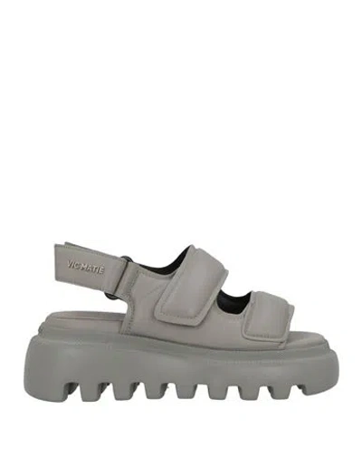 Vic Matie Vic Matiē Woman Sandals Grey Size 8 Leather In Gray