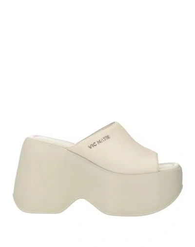 Vic Matie Vic Matiē Woman Sandals Ivory Size 9 Leather In White