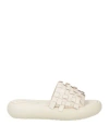 Vic Matie Interwoven Leather Slides In White