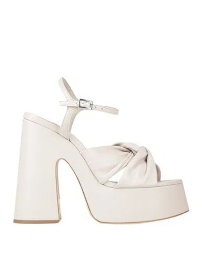 Vic Matie Vic Matiē Woman Sandals Light Grey Size 8 Leather