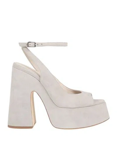 Vic Matie Vic Matiē Woman Sandals Light Grey Size 8 Leather