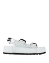Vic Matie Vic Matiē Woman Sandals White Size 8 Leather, Textile Fibers In White