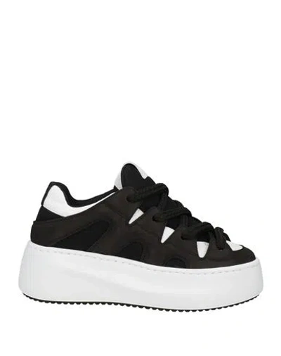 Vic Matie Vic Matiē Woman Sneakers Black Size 8 Leather, Textile Fibers