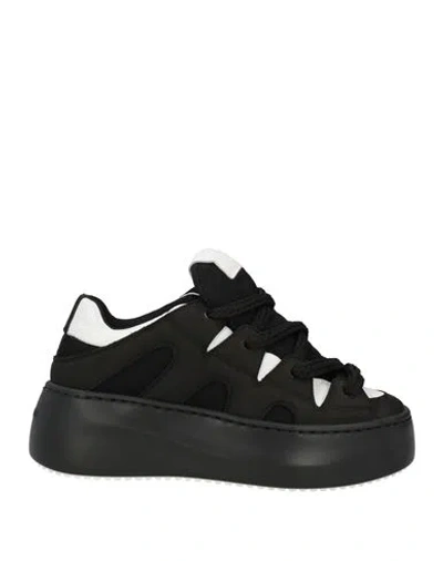 Vic Matie Vic Matiē Woman Sneakers Black Size 8 Leather, Textile Fibers