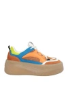 Vic Matie Vic Matiē Woman Sneakers Brown Size 8 Leather, Textile Fibers