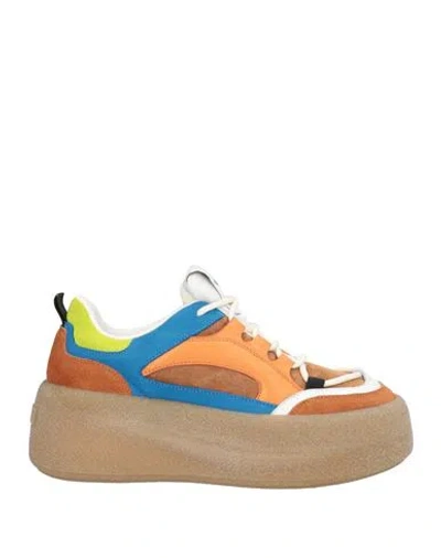 Vic Matie Vic Matiē Woman Sneakers Brown Size 8 Leather, Textile Fibers