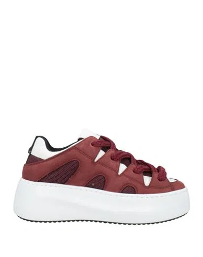 Vic Matie Vic Matiē Woman Sneakers Burgundy Size 7 Leather, Textile Fibers In Red