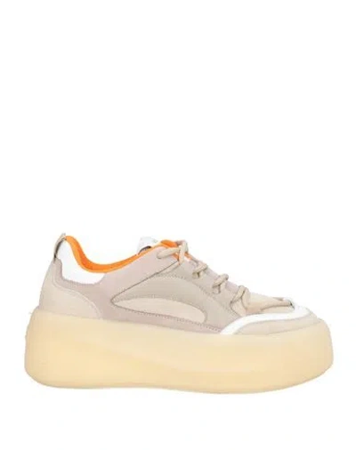 Vic Matie Vic Matiē Woman Sneakers Taupe Size 10 Leather, Textile Fibers