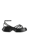 Vic Matie Vic Matiē Woman Thong Sandal Black Size 8 Leather In Black
