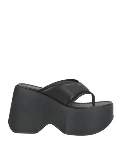 Vic Matie Vic Matiē Woman Thong Sandal Black Size 7.5 Leather