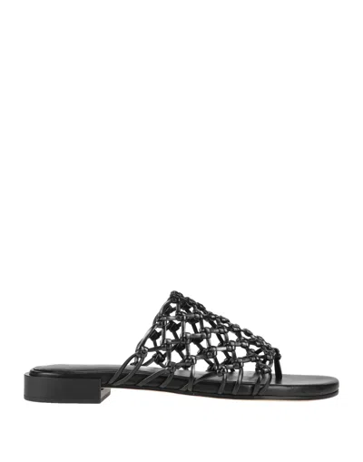 Vic Matie Toe Strap Sandals In Black