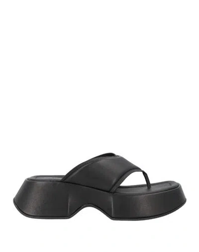 VIC MATIE VIC MATIĒ WOMAN THONG SANDAL BLACK SIZE 8 TEXTILE FIBERS